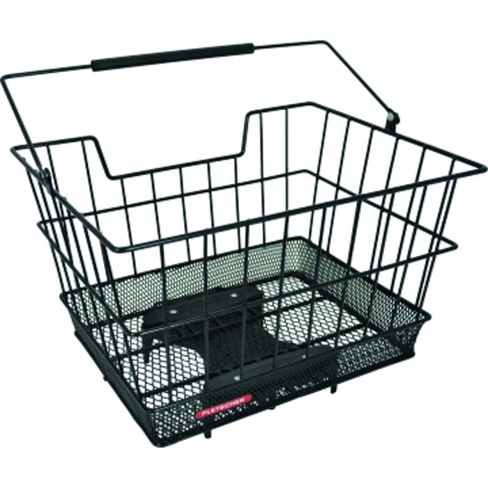 Pletscher Korb Flash auf Gepäckträger mit 3-Punkte Adapter schwarz main product photo